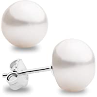 Los mejores  - Pendientes de Mujer y Niña de Perlas Cultivadas de Agua Dulce tipo Botón Blancas SECRET &amp- YOU - Plata de Ley de 925…